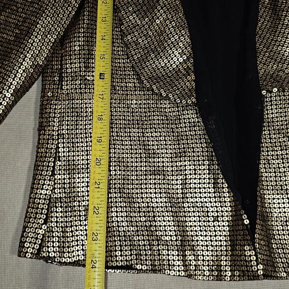 Sparkle & Fade Gold Sequin Jacket Blazer Women's Sz Medium Clubwear Disco Party - Picture 4 of 8